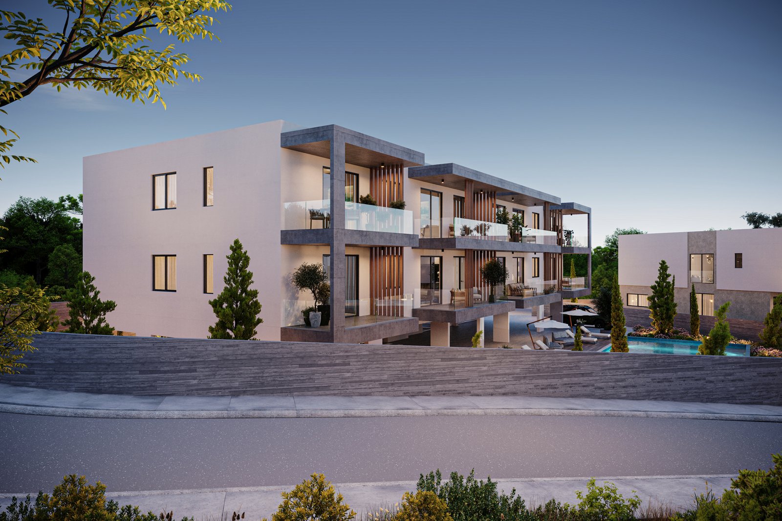 2 Bedroom apartment communal with pool in chloraka