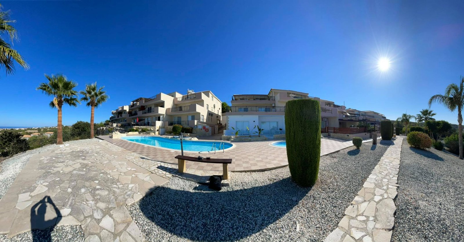Pool view for 1 bedroom ground floor Apartment near ISOP
