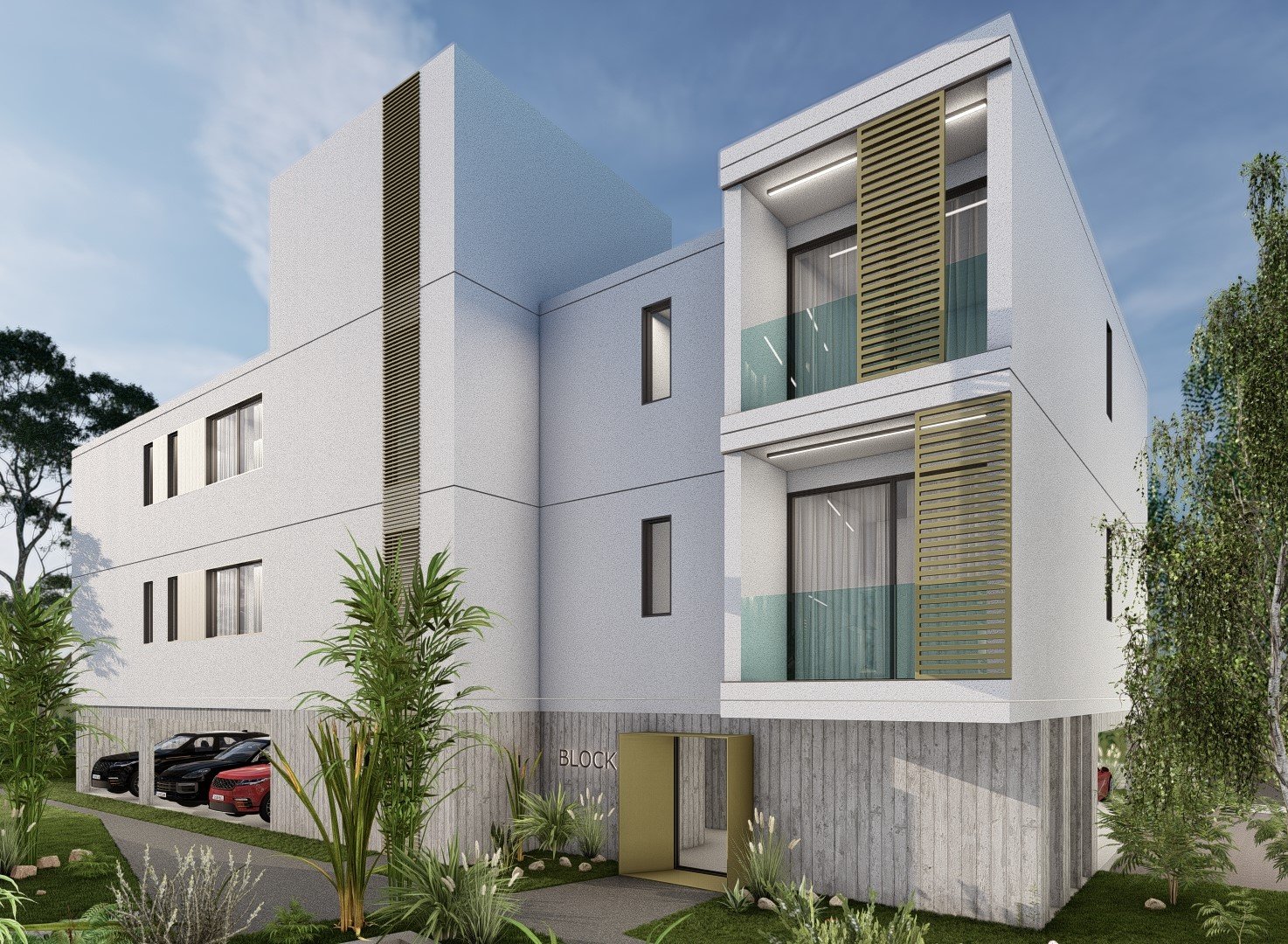 CGI's of Kato Paphos 2 bedroom apartments with pool view