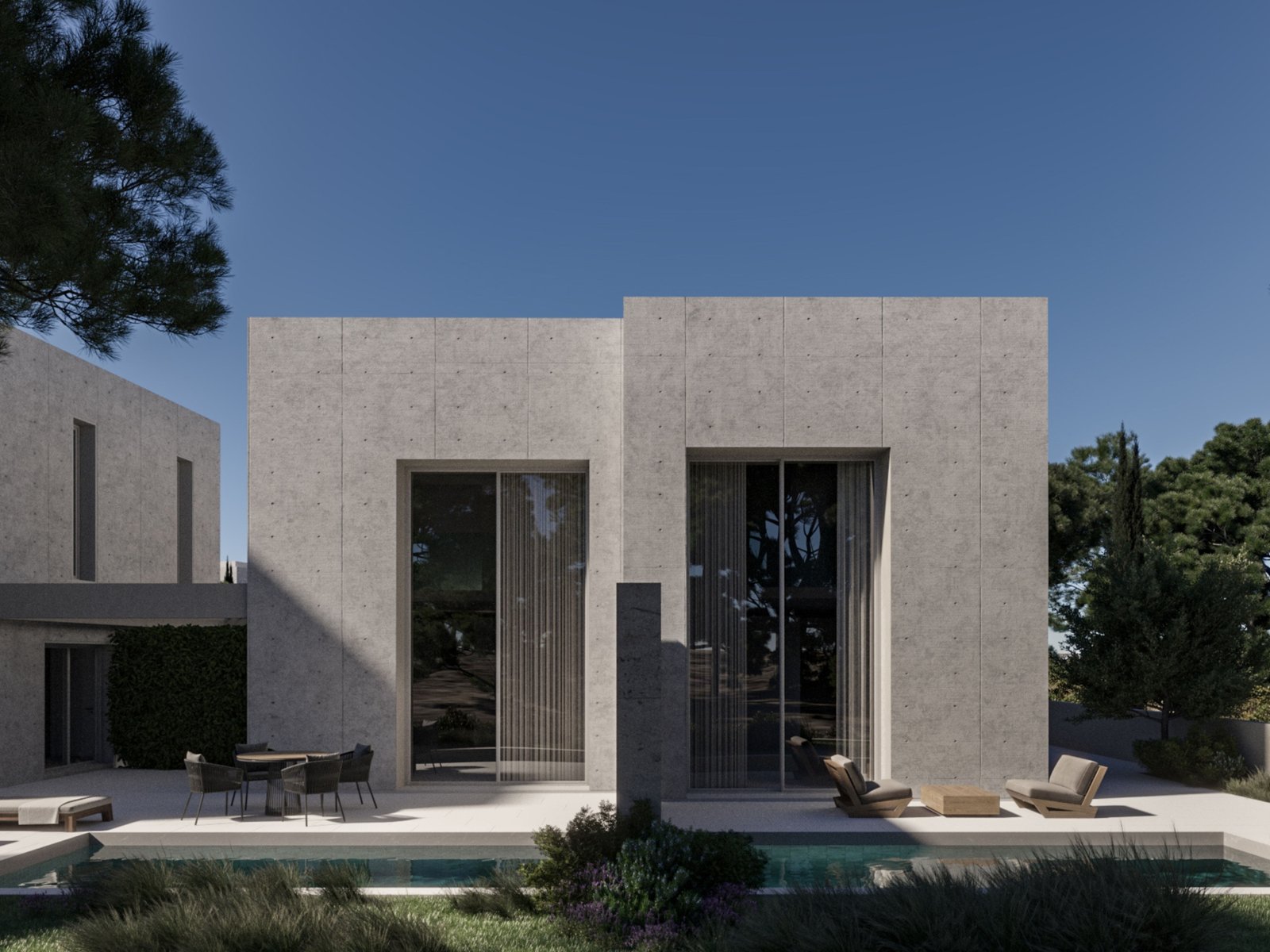Front view Modern 2 bedroom villa in Geroskipou