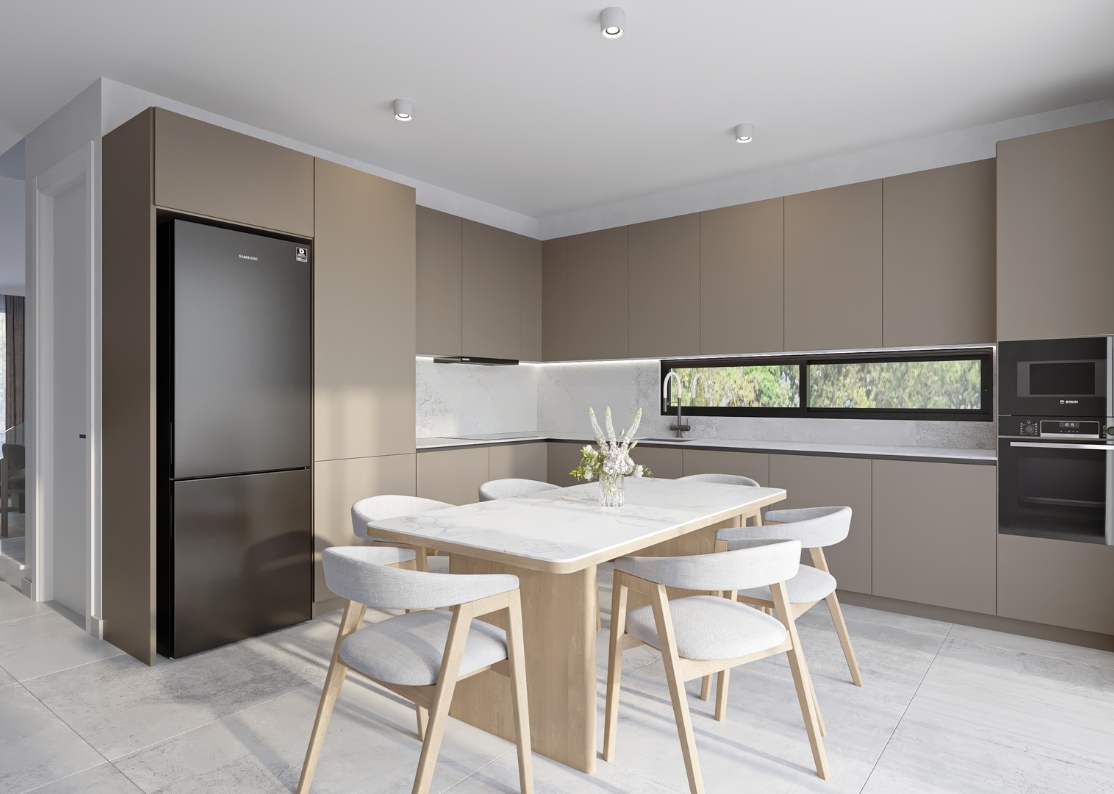 Kitchen in 2 Bedroom apartment communal with pool in chloraka