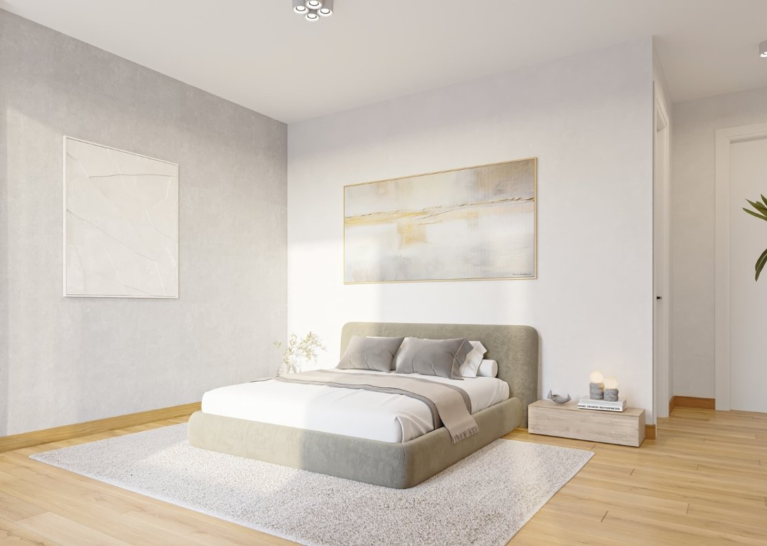 Bedroom in the 2 Bedroom apartment communal with pool in chloraka