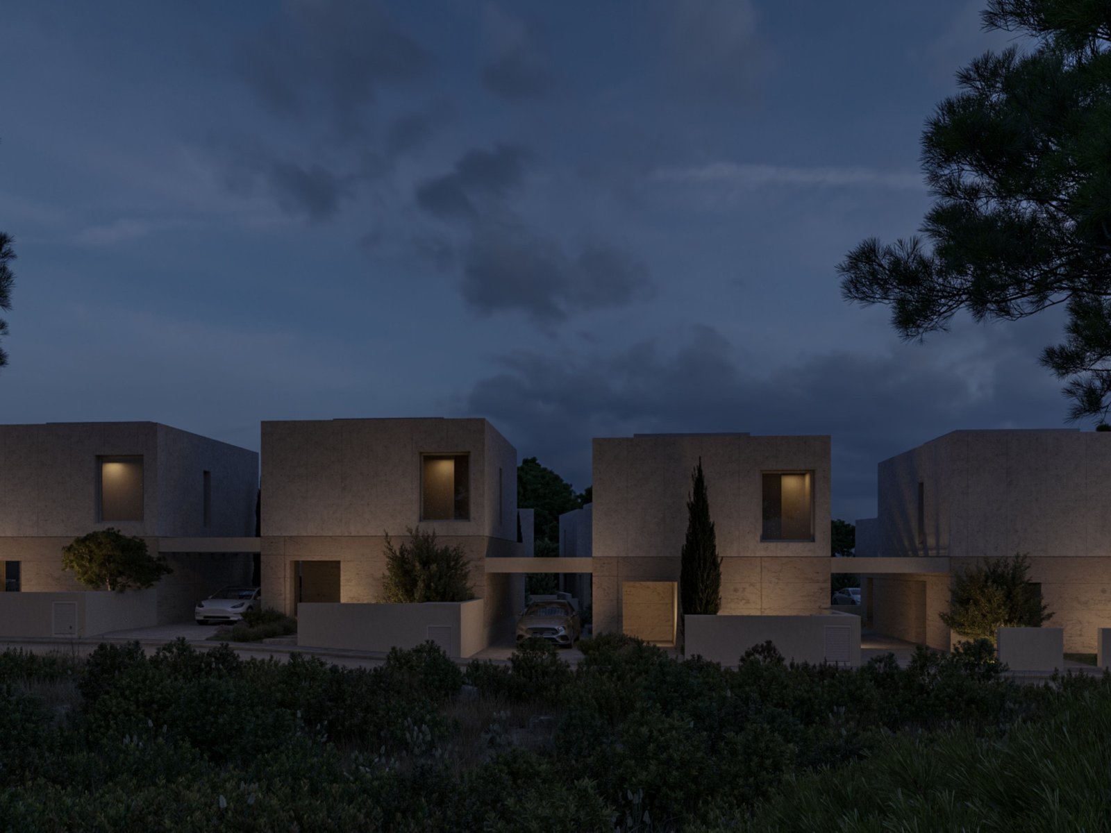 Drive way view of Modern 2 bedroom Villa in Geroskipou