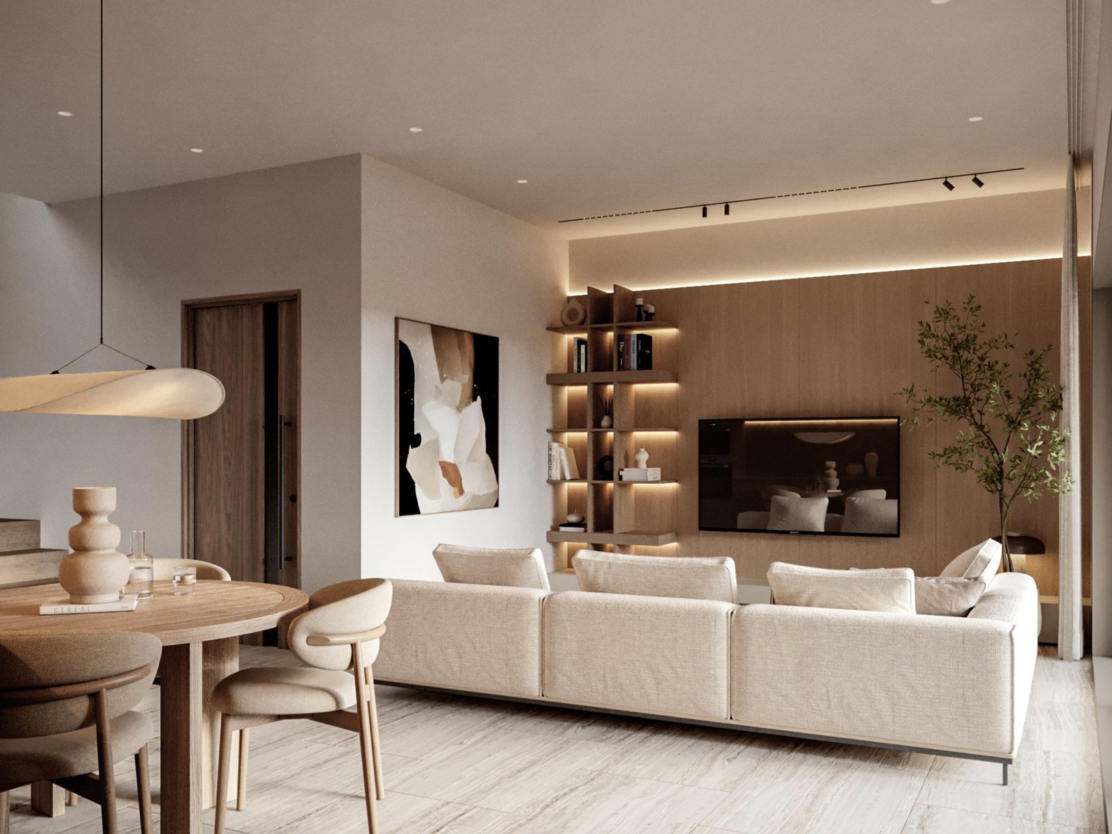 living area in Modern 2 bedroom villa in Geroskipou