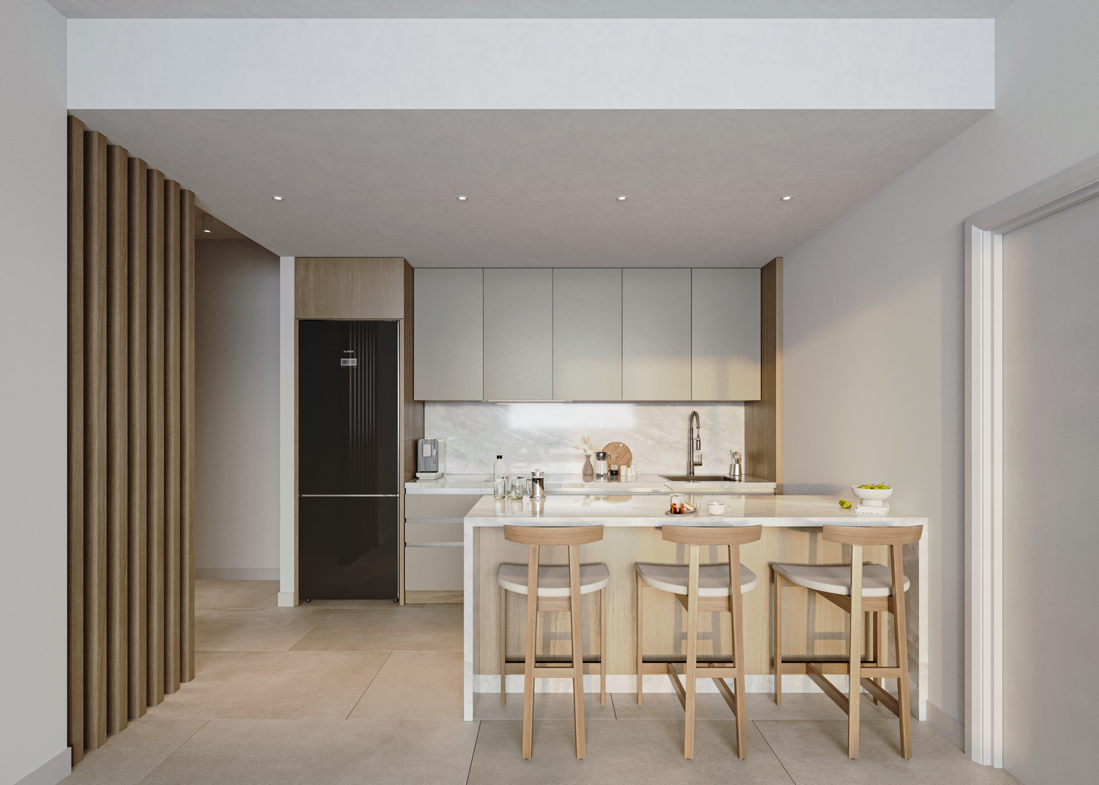 modern kitchen in 2bedroom Apartment in geroskipou