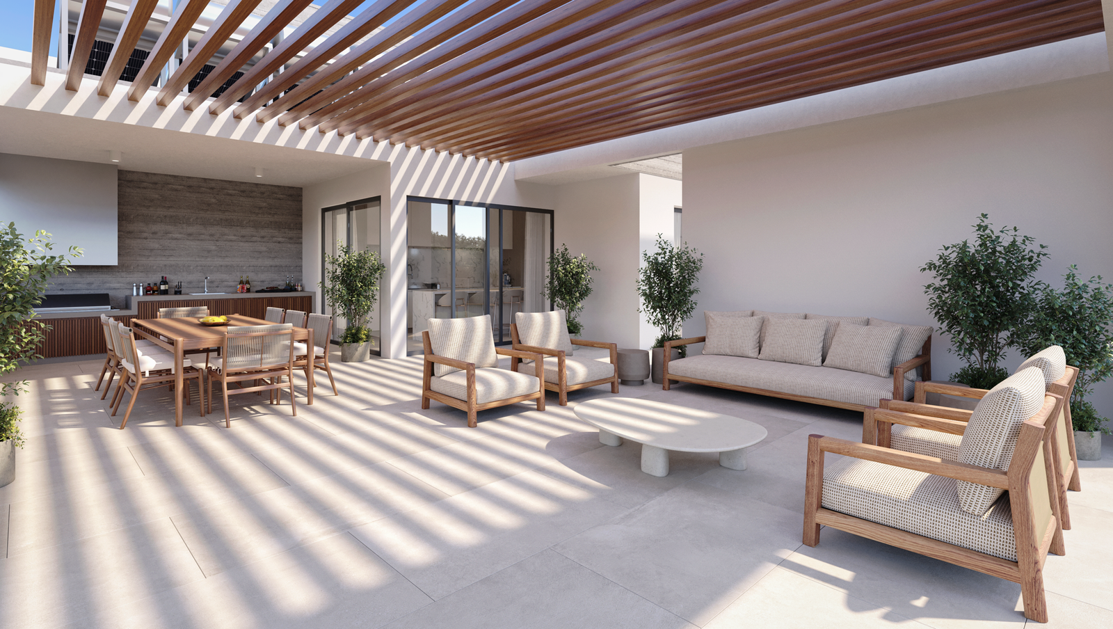 Roof Garden of 2 bedroom penthouse in geroskipou