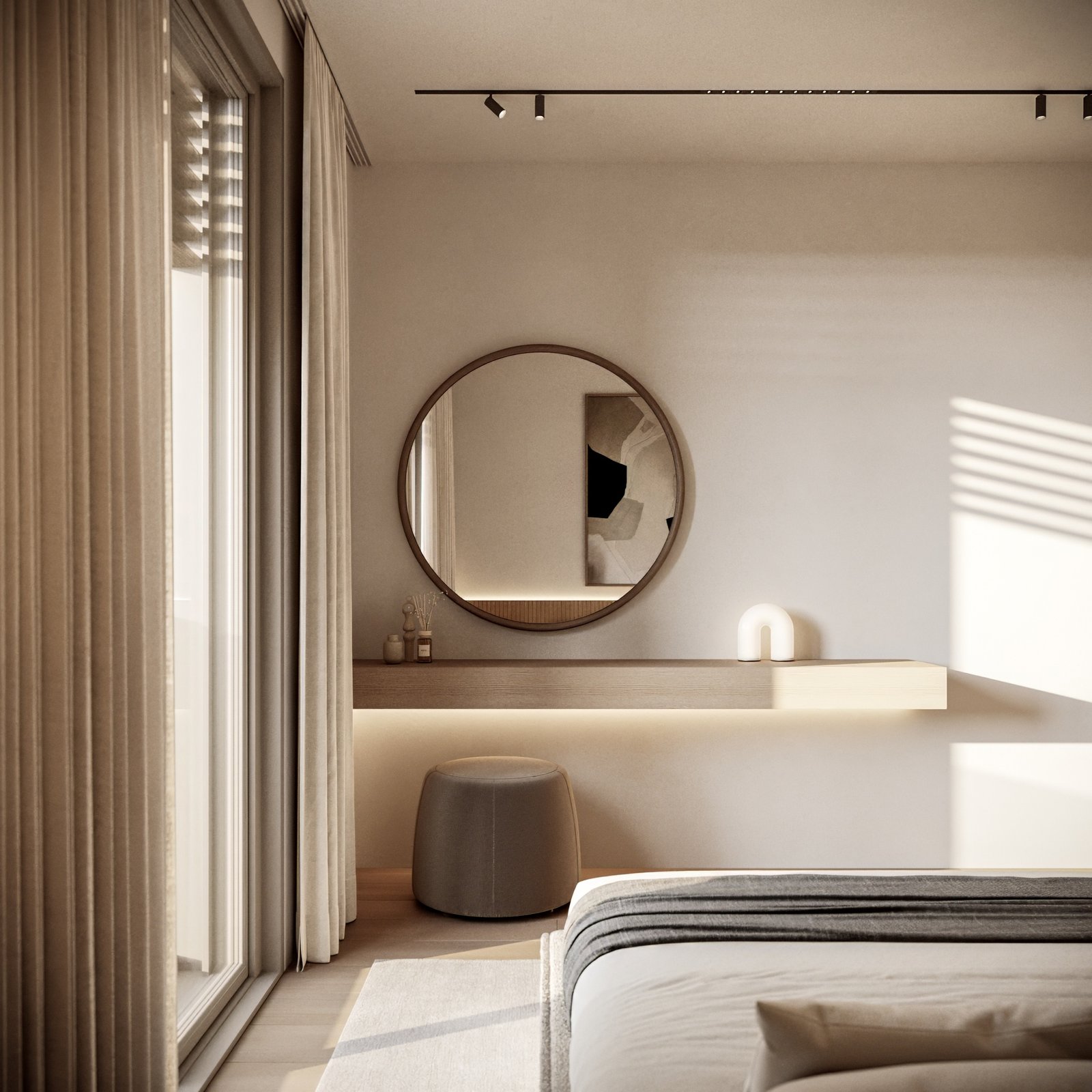 Bedroom of 2 bedroom Luxury villas on close to the sea in geroskipou