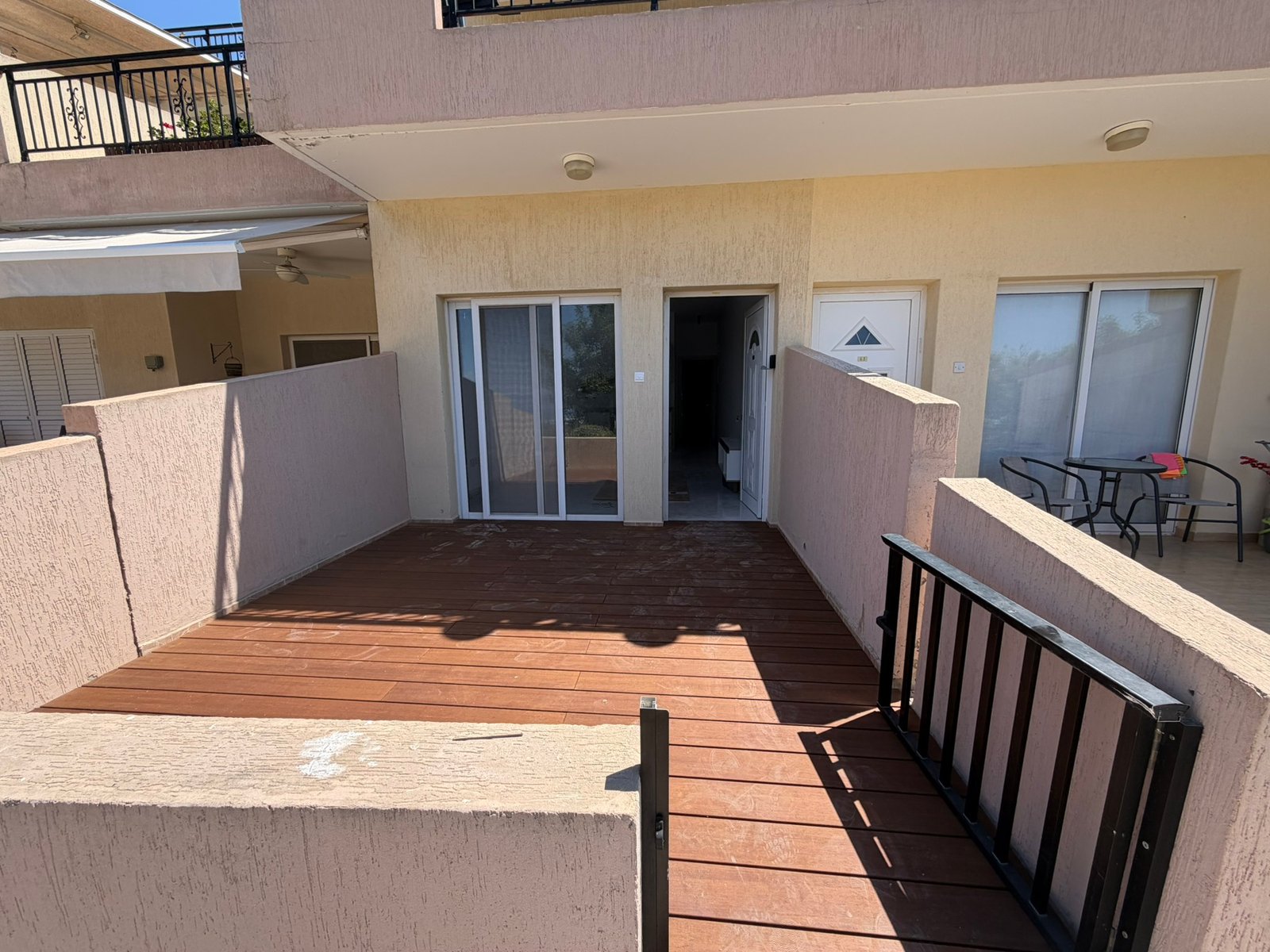 balcony view in 1 bedroom ground floor apartment in mesa choria