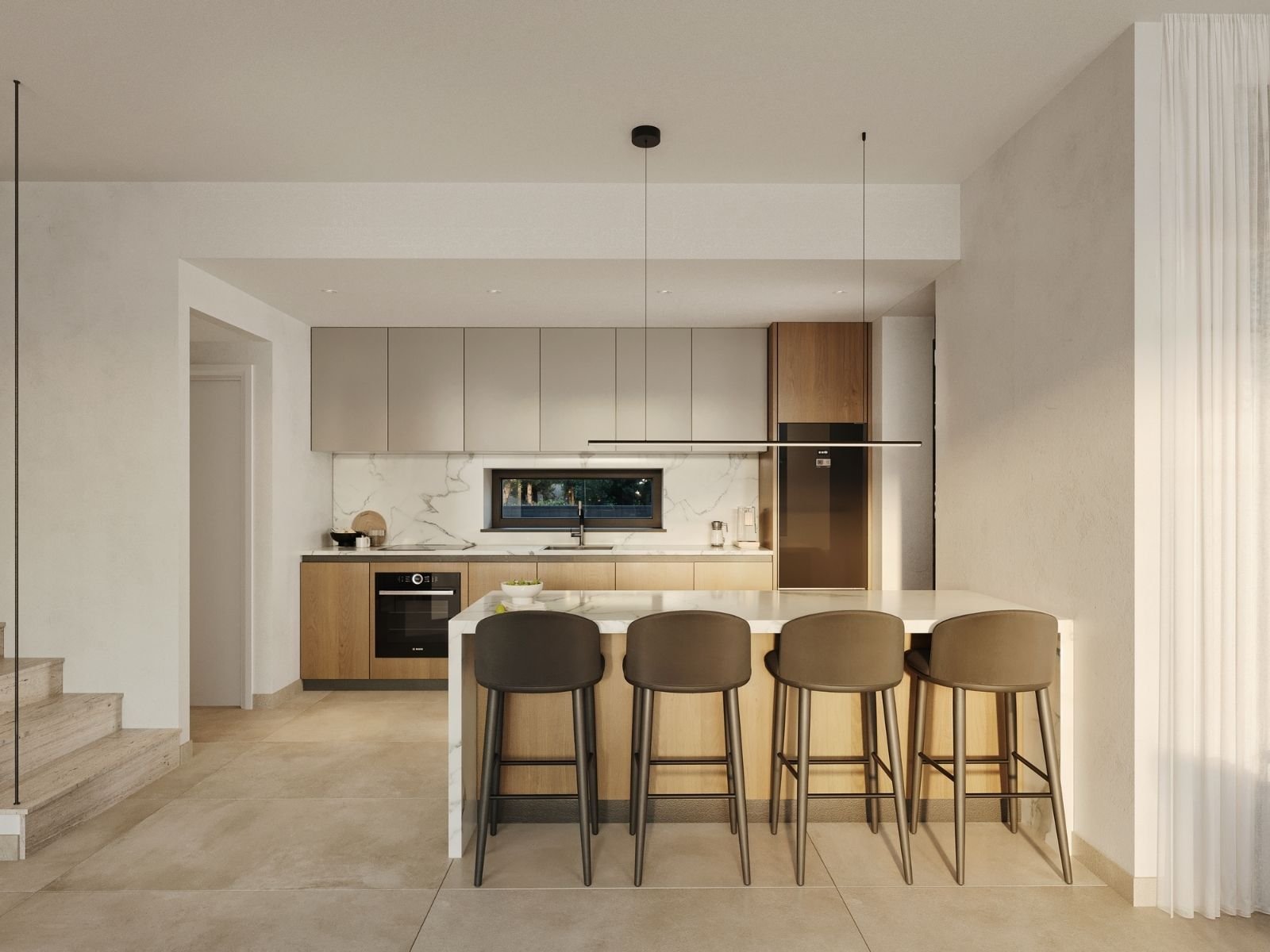 Living room-kitchen of 3 Bedroom Villas in Yeroskipou paphos Living room-kitchen of 3 Bedroom Villas in Yeroskipou paphos