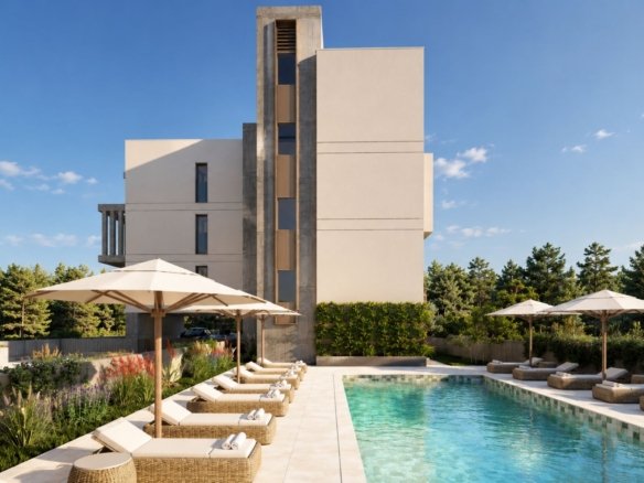 Pool view of 2 bedroom in Anavargos ,paphos