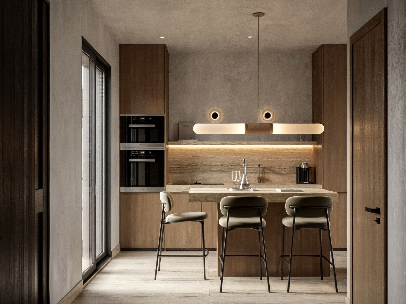 Kitchen for a studio in kato paphos off plan