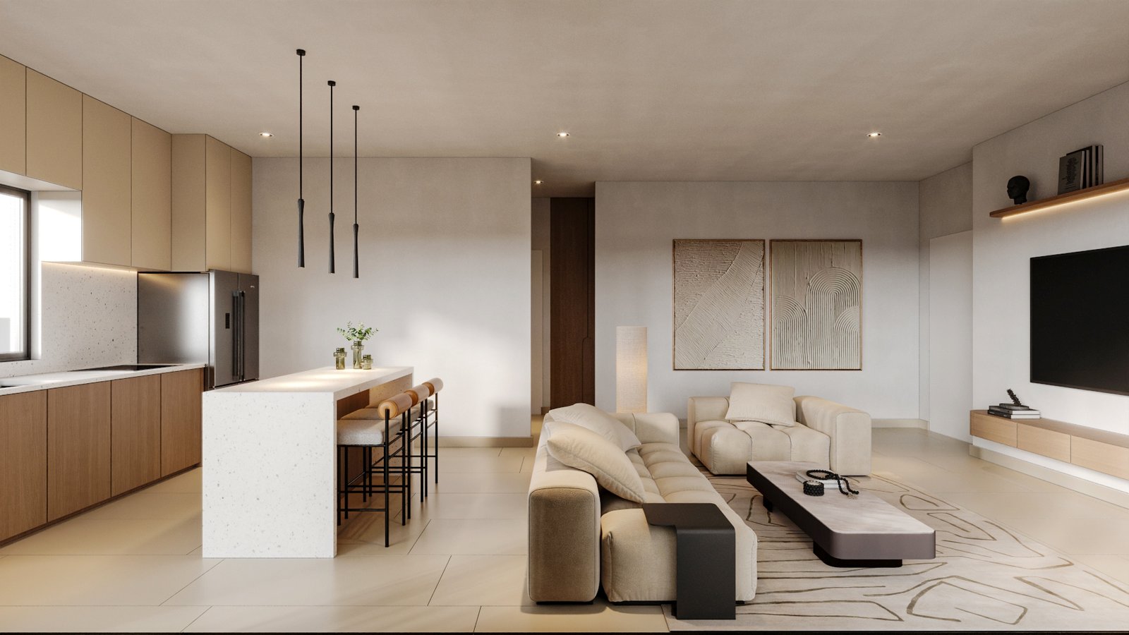 kitchen-lounge of brand new 2 bedroom apartment in geroskipou kitchen-lounge of brand new 2 bedroom apartment in geroskipou