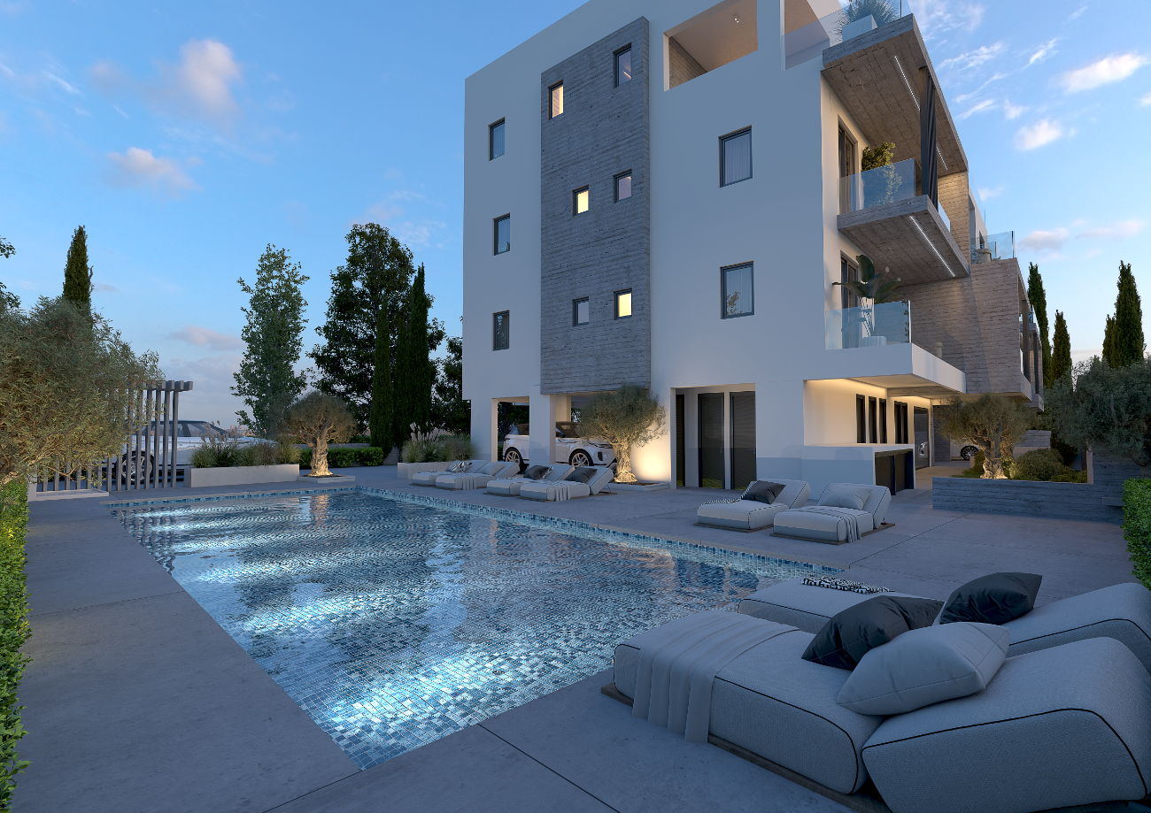 Pool View of 2 bedroom Apartment in tombs of the kings , paphos