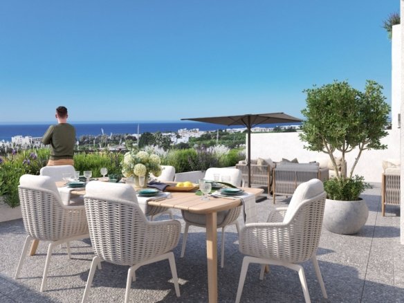 1-2-3 bedroom Seaview apartments in Kissonerga near the waterfront
