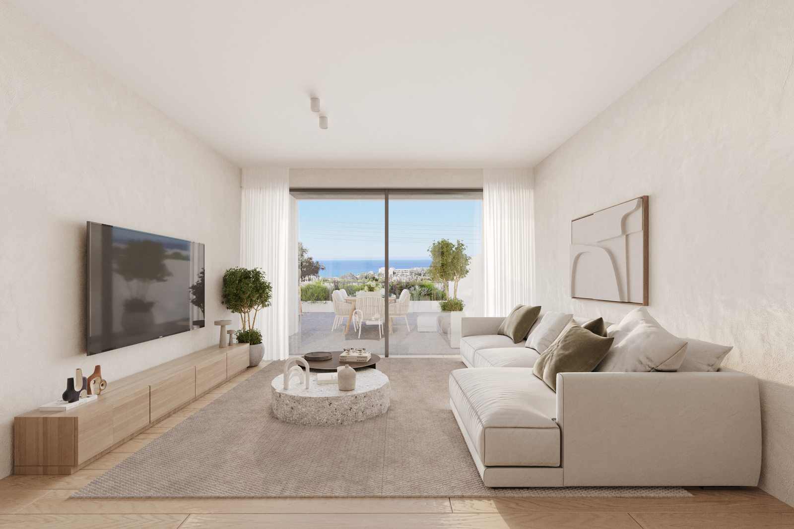 2-3 bedroom Seaview apartments in Kissonerga near the waterfront