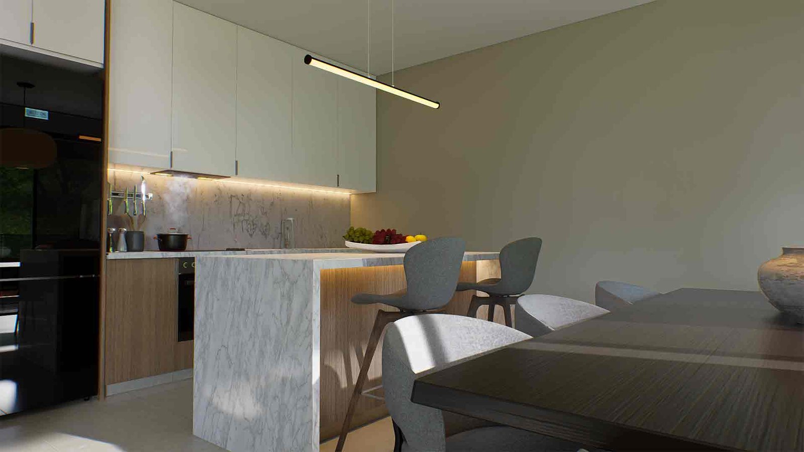 Dining-Kitchen_2 3 Bedroom Apartment in Polis