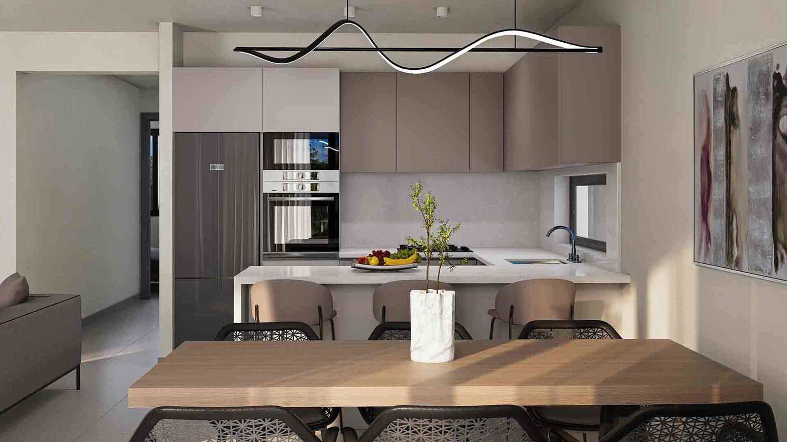 Dining-Room 3 Bedroom Apartment in Paphos