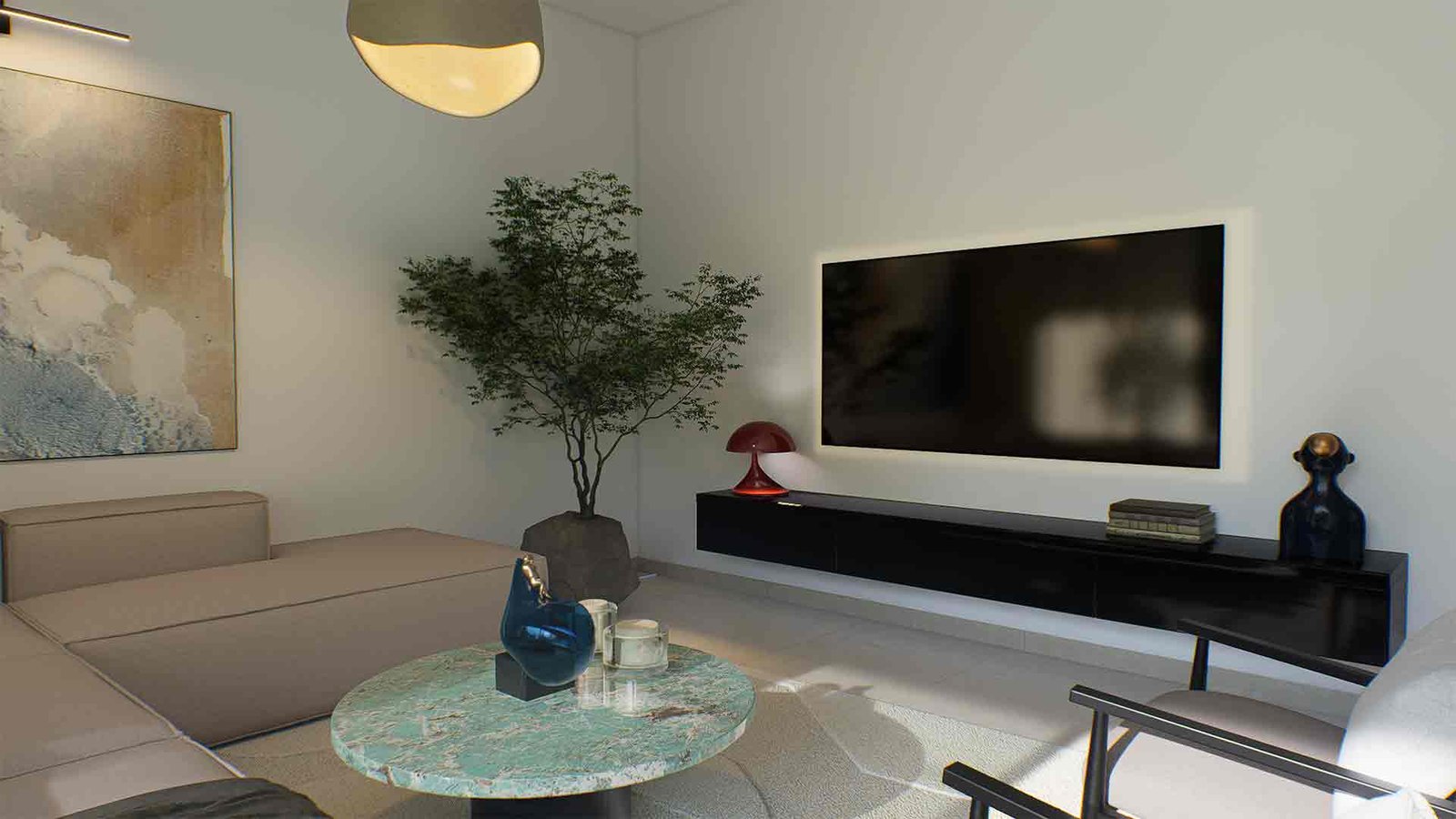 Living-2_3 3 Bedroom Apartment in Polis