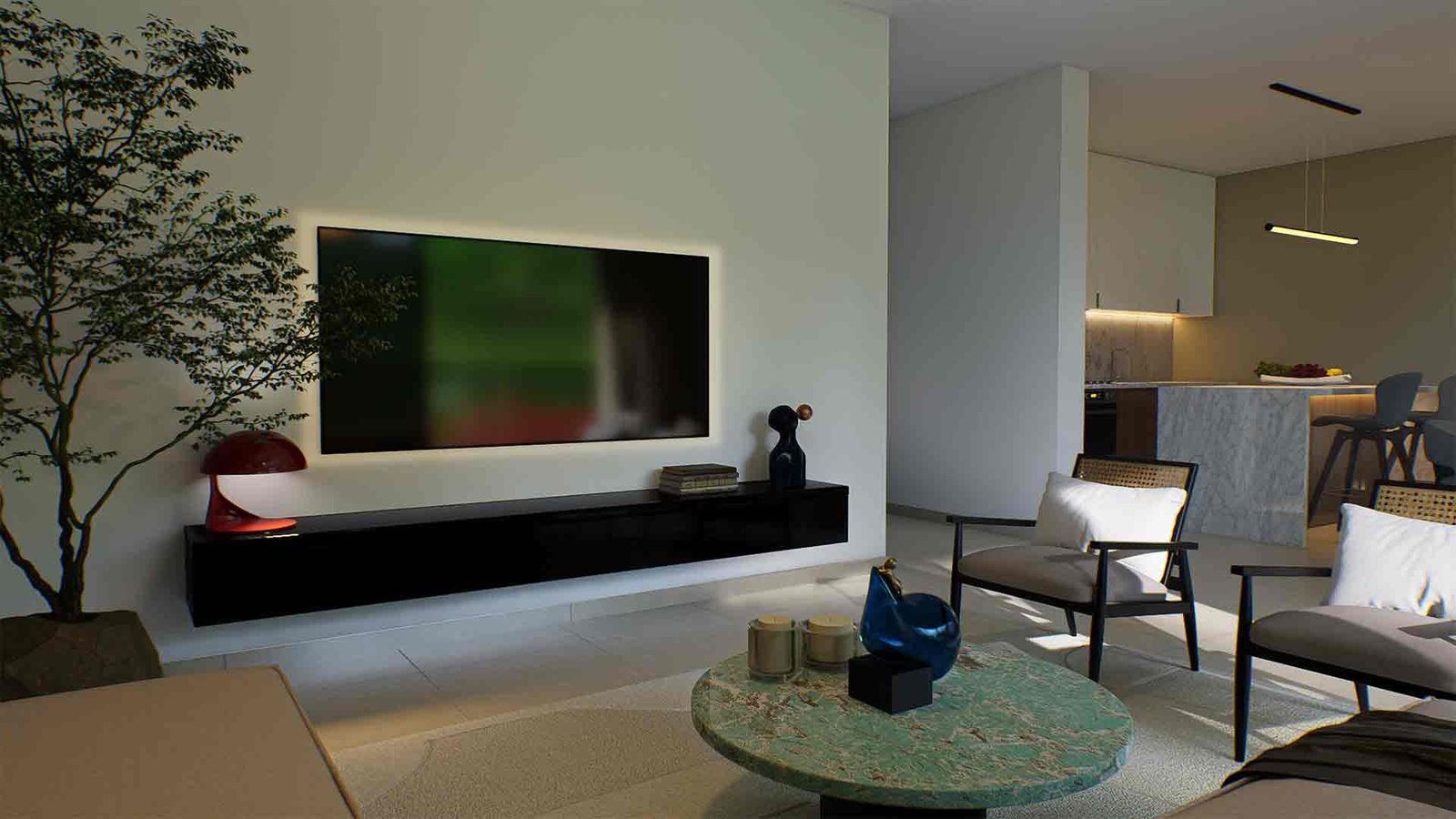 Living-3_4 3 Bedroom Apartment in Polis