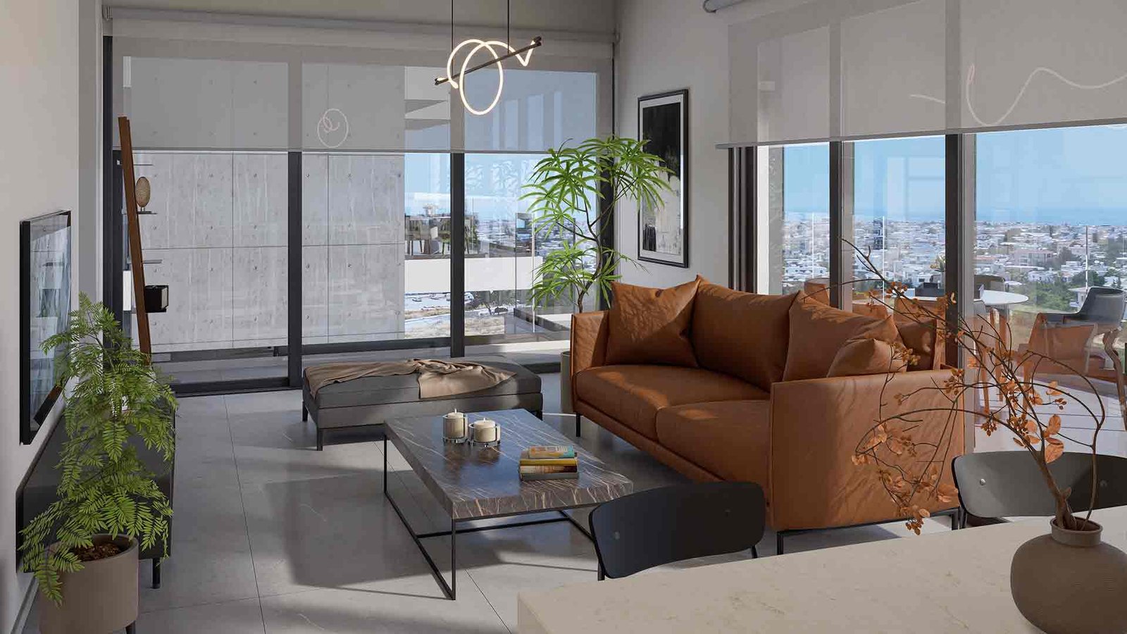 Living-Room 2 Bedroom Apartment in Paphos
