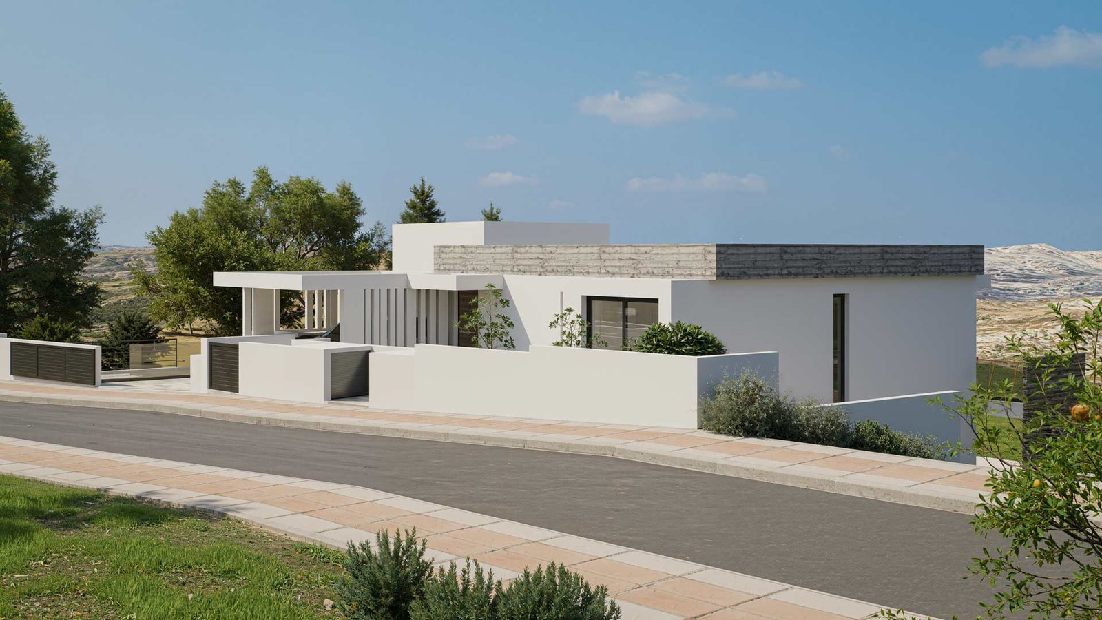 Road-View-1 5 Bedroom Villa in Limassol
