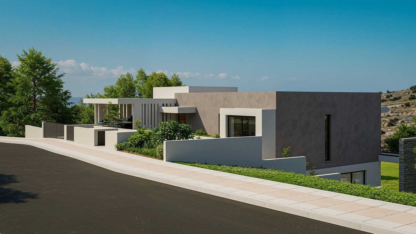 Road-View-Left 5 Bedroom Villa in Limassol